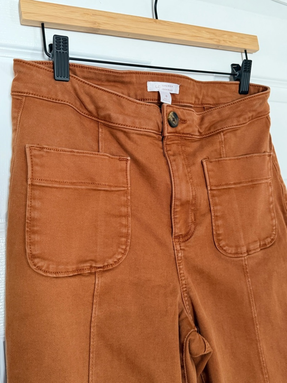 Lauren Conrad Copper-Brown Super High Rise Wide Leg Pants